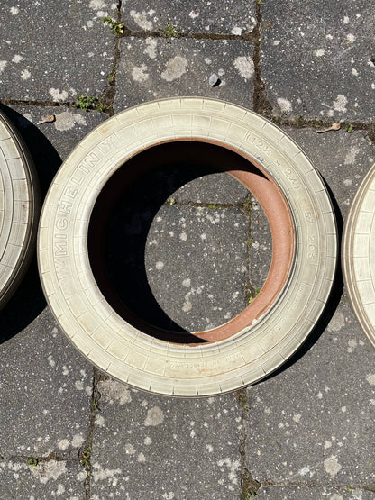 Mantel, Michelin weiss (4x), altes Längsprofil, schneller Mantel, gefahren