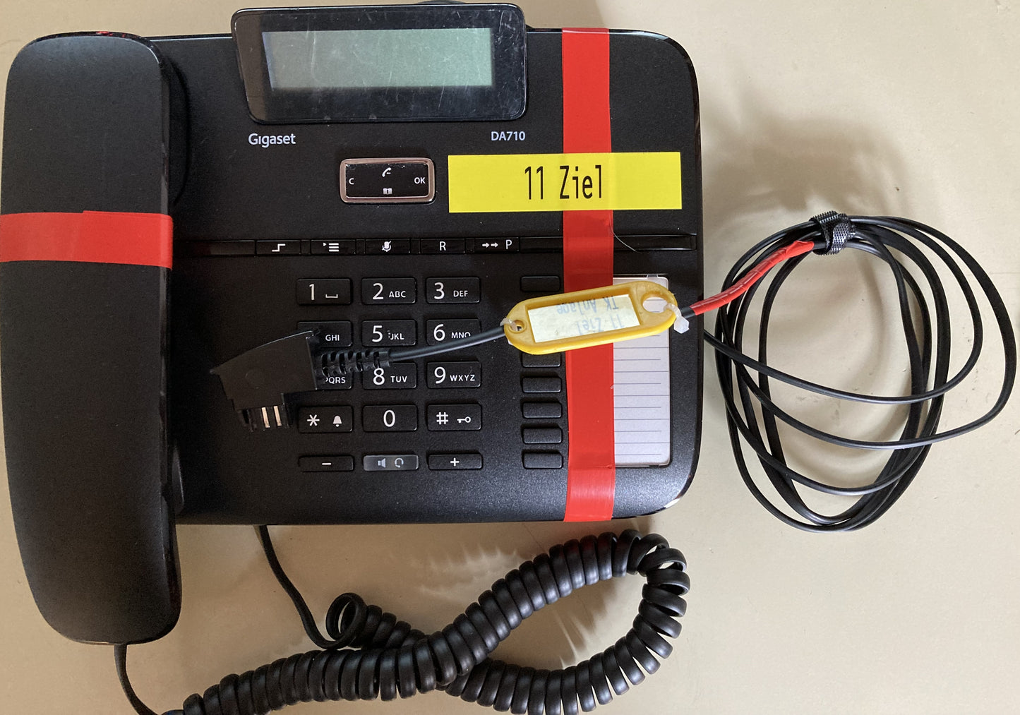 Telefon Gigaset für Verbindung Start Ziel Rennstrecke Seifenkistenrennen